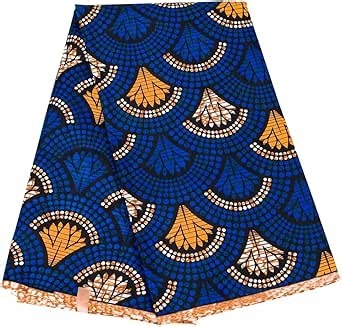HollandaisWax African Fabric 6 Yard Printed Wax Cloth African Ankara Fabric for Party Dress 6464