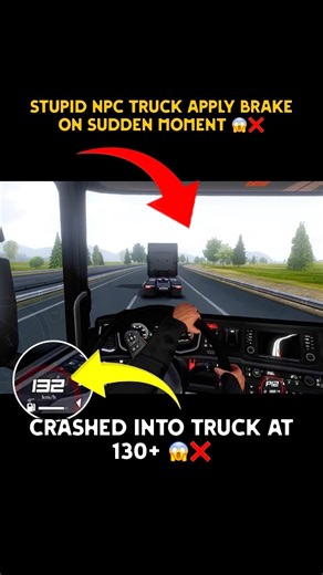 Stupid npc truck apply brake On sudden moment 😱❌ new bug #trucksimulator #gaming #toe3update