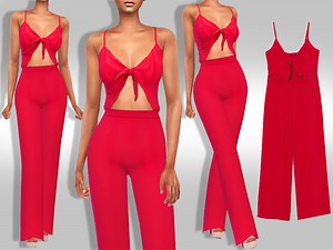 Saliwa's Women In Red Long Jumpsuit