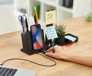 This Modular Desk Organizer Has a Wireless Charger and USB Hub