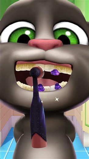 toothbrush = upgraded; smile = max aura 🪥 #MyTalkingTom2 #TalkingTom #ToothbrushTime #aura