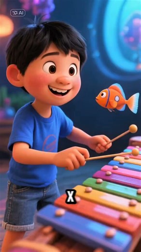 Letter X Song: Xylophone & X-ray Fish! 🎹🐟 Learn Letter X #Shorts #ABC #KidsSong #NurseryRhyme