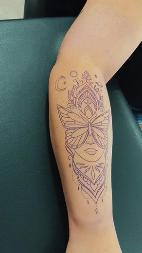 Stunning Mandala Butterfly Face Tattoo Designs for Women