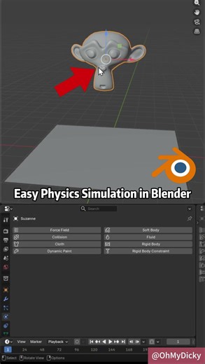 How To EASY Simulate Physics in 1 second #shorts #blender #3d