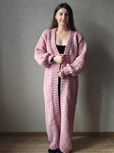 Cozy Oversized Sweater, Handmade Knitted Cardigan, Chunky Knit Cardigan - Etsy