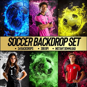 34 Epic Soccer Digital Backdrops for Sports Photography | Football Background for Soccer Banner, School Sports, & Senior Portrait Photo - Etsy