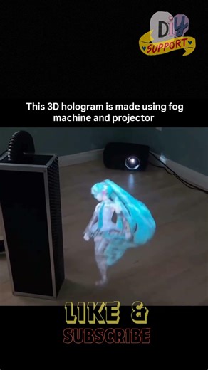 How it's made: Tiny fog particles+a projector=3D holographic magic! 🌫️🧠 #DIYTech #ProjectionMapping