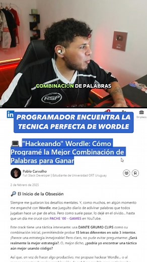 PROGRAMADOR ENCUENTRA LA TECNICA PERFECTA DE WORDLE 😳💻 | #fyp #parati #tutuca #clipsdetwitch #twitchargentina #wordle #casualgame #trivia #quiz #memory #games #casual #magic #seeagain | PACHE '00 - GAMES