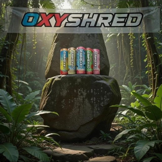 Crazy ad falling fruit threw out as crazy voice over introduces the world to Oxyshred a Rare new Energy source from EHPlabs OxyShred Energy Drink, 12 Packs Available, 355ml, Sugar Free, Sport Beverage, Acetyl L-Carnitine, Guarana, Green Tea Extract, 0 Calorie