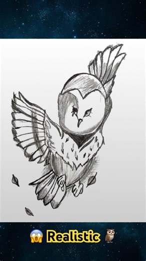 How to Draw Realistic Owl 🦉 #trending #shorts #drawingshorts