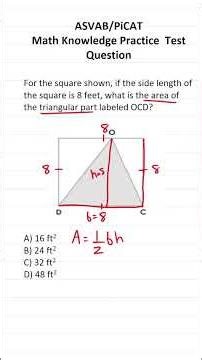 ASVAB/PiCAT Math Knowledge Practice Test Question: Area of a Triangle #acetheasvab w #grammarhero