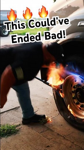 Seating a Semi Truck Tire with Starter Fluid + Lighter (Old School Trick!)