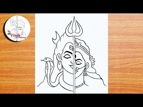 Shiv Parvati Drawing Tutorial | Easy Drawing | Lord Shiva Sketch with Parvati Mata