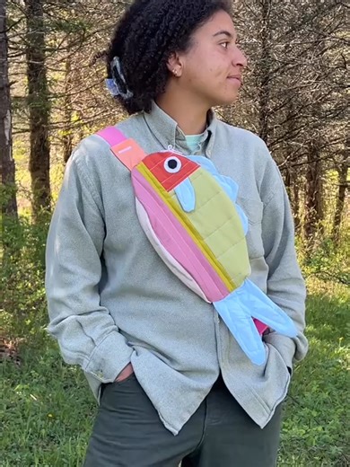 Hand-stitched fish-shaped bags are now available for purchase.