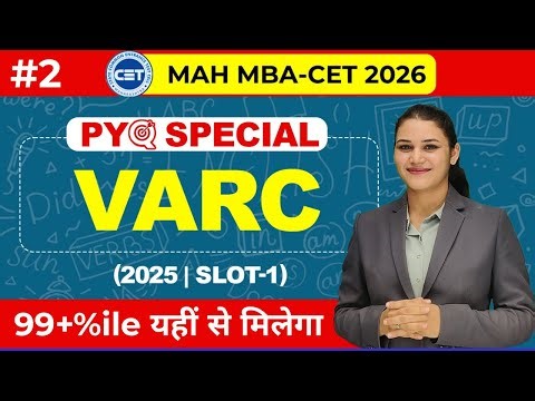 MAH MBA CET 2026 | Day 2 | VARC PYQ | By Pooja Mam