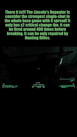 Fallout 3 Unique Lincoln's Repeater! #shorts #gaming #fallout3