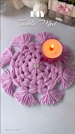 DIY cute table mat #shorts #viralshorts #woolencraft #yarnart #handmade #craftideas
