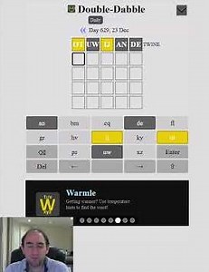 Wordle with letters PAIRED-UP?! (Double-Dabble puzzle for 23 Dec 25)