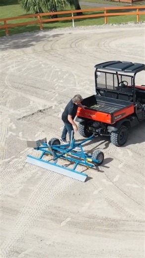 How simple it is to set your GreystoneUSA Arena Drag Pro! ⌚️Our larger Arena Rake Pro for those who like to save even more time! 💯Produces optimum riding surface – Pro Blade option aerates as you level and remove hoof marks with ease ✨Side grader – left or right hand adjustable Removes sand build up from arena edge 🙌🏻Fully height adjustable for easy transportation when entering and exiting your arena - Independently height adjustable tine and comb depth settings ✅Set and forget – pre-set your