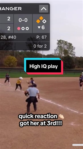 High IQ Softball Play at Critical Moment
