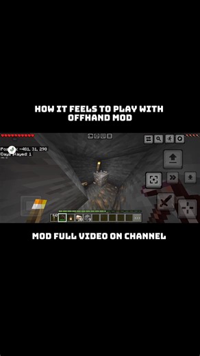 offhand mod for bedrock mobile #minecraft #minecraftoffhand #minecraftjavamods