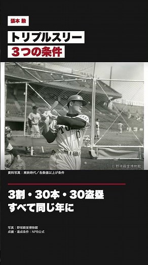 33本塁打・41盗塁。それでもトリプルスリー未達の理由【張本勲】 #Shorts