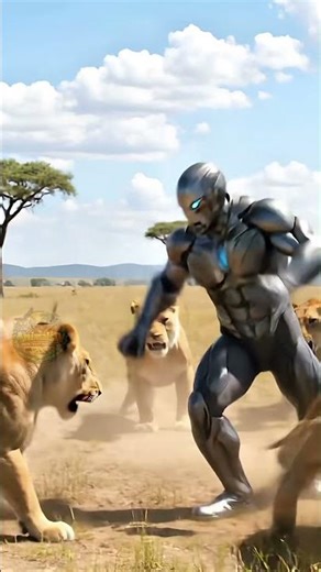 🦸‍♂️ Hero vs Lion Herd An Epic Battle in the Wild! #hero #lion