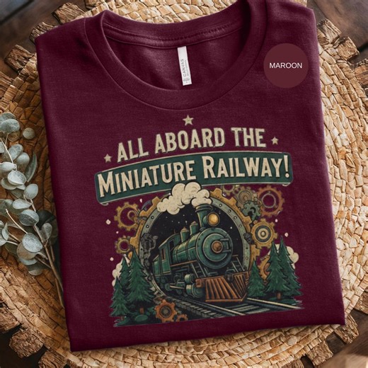 All Aboard Miniature Railway T Shirt, Train Lover Tee, Steam Train Shirt, Gift for Railfan, Model Train Enthusiast, Locomotive Tshirt - Etsy