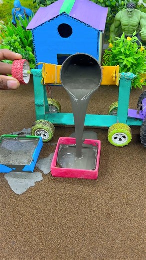 😱 Real Working Mini Tractor Making Cement Pillar | Amazing DIY Construction Machine 🚜 #shorts