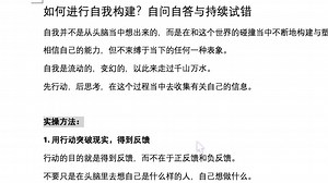 如何进行自我构建？自问自答与持续试错