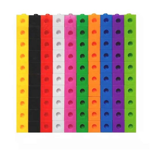 100 PCS Cheap  Math Cubes Kids Playing Connecting Cubes 100 Pieces Preschool Learning Plastic Blocks