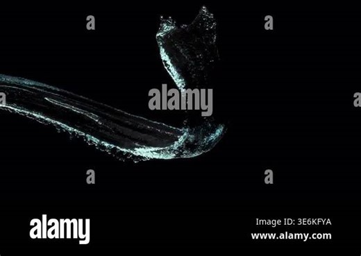 A set of 12 blue water swirls and liquid splashes flying across a black background. Abstract 3D fluid motion graphics for overlays, energy, and nature-themed video projects Stock Video Footage - Alamy
