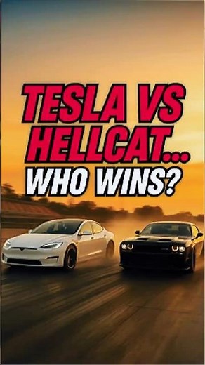 Tesla EV VS Dodge Hellcat in a Drag Race! ⚡ #cars #evcar #dragrace #dodge