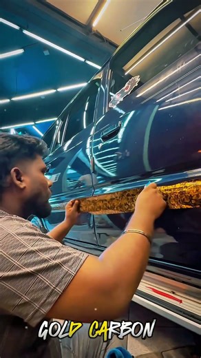 how to wrap ✅Gold Carbon Side Stripe ?🫰❤️– Car Look Instantly Luxury! #carwrapMALAYSIA TAMIL