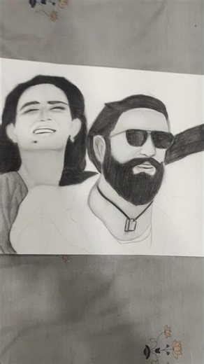 Ranveer Singh And Sara Arjun Drawing Part-4 😍#shorts #drawing #dhurandhar #ranveersingh #saraarjun