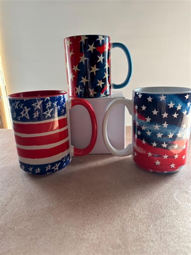 New Coffee Mug Blue With Red White Blue Patriotic Blessed and Prayed Over Mug Before Shipment Holds 11 Ounces - Etsy