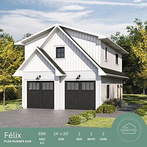 Modern 2-car Garage ADU Plan With Loft Apartment (PDF) - Etsy