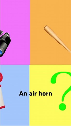Binoculars, a baseball bat, an air horn, and the mystery mouseketool