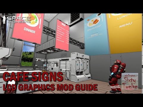 LCD Graphics Mod - Cafe Signs (Space Engineers)