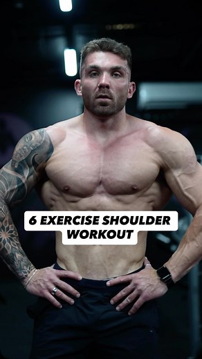 Full shoulder workout ✔️ I’m giving away my 16 week 6 pack blueprint for free.. drop the word “16” in the comments and I’ll send you your copy 🔥 1️⃣ Dumbbell Lateral Raises 4 x 8-12 2️⃣ Single Arm Rear Delt Fly 4 x 8-12 3️⃣ Dumbbell Shoulder Press 3 x 5-10 4️⃣ Dumbbell Front Raises 3 x 8-12 5️⃣ Single Arm Cable Lateral Raises 3 x 10-15 6️⃣ Reverse Pec Deck Fly 3 x 8-12 | James Board