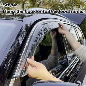 Vesul Tape on/Clip on Polycarbonate Rain Guards Window Deflector Compatible with Jeep All New Compass 2018-2022 Window Visors Shield Cover with 304 Stainless Steel Trim Smoke Gray