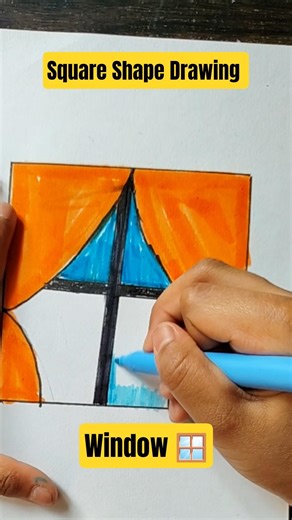 Square Shape Drawing Window 🪟 | Shape Drawing| #kidsdrawing #shapedrawing #squareshapedrawing