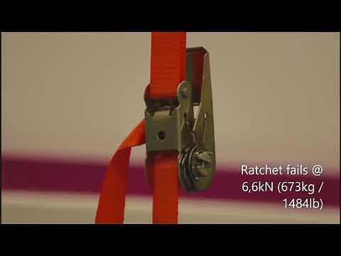 How tie down straps fail? Testing 25mm straps with ratchet and quick locks.