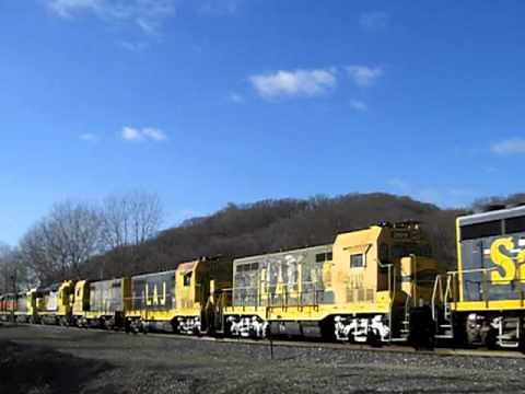 BNSF funeral train with ATSF GP30s, GP35s, and LAJ CF7s
