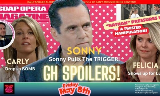 GENERAL HOSPITAL SPOILERS – FRIDAY, MAY 8: Sonny Corinthos Takes EXTREME Measures, Carly Spencer Makes A Stunning Announcement, And Cassius Faison Tightens His Grip On Lulu Spencer