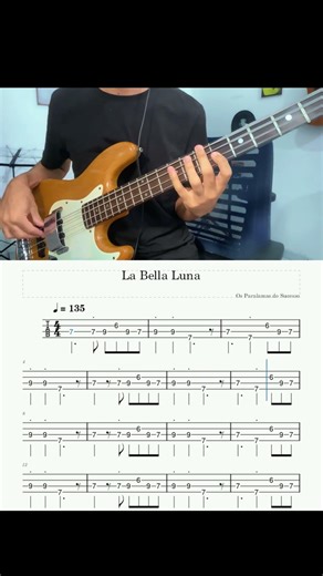 Bass Cover-La Bella Luna-Os Paralamas do Sucesso#basscover #shorts #tablatura #tablature #musica