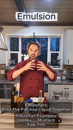 What Is an Emulsion? (And Why It Matters in Cooking) Emulsions are the foundation of many sauces and dressings. In this quick breakdown, I explain what an emulsion is, why it works, and how ingredients like oil, water, and emulsifiers come together in the kitchen. #CookingBasics #CulinaryEducation #KitchenScience #FoodKnowledge #CookingTips #ChefTips #SauceBasics #LearnToCook | Chef Tucker | Facebook