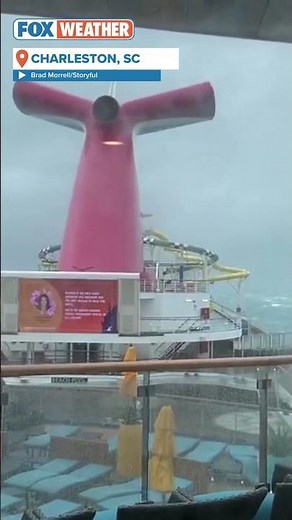Cruise Ship Carnival Sunshine Pounded By Large Waves During Storm Near Charleston, SC
