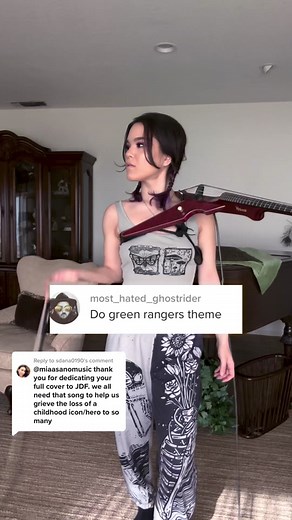 Replying to @sdana0190 Go Green Ranger has been highly requested since I released my Power Rangers cover! Im performing this along with a ton of other songs at the Fayetteville Comic Con in NC on April 21st and I’ll have a booth the following day to meet you guys and hang out!• • •This performance will be a tribute to Jason David Frank, and the con is partnering with the AFSP. With your help, I was able to make a donation to the AFSP - at first I was going to do the first month of streaming reve