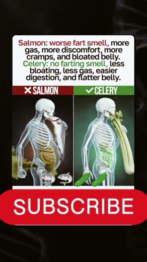 SALMON🦈VS CELERY🥖 FOODS AFFECT ON BODY#shortsfeed#ytshorts#trending#foodasmedicine#viral#short#facts